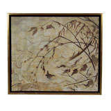 Vintage Listed Penn Artist Charles Child "Autumn Leaves and Wren" 1948